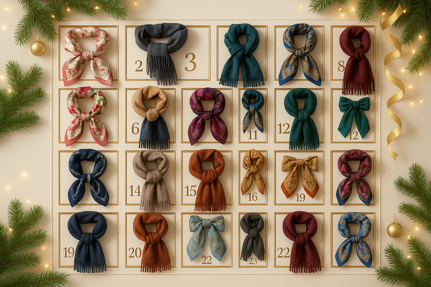 CALENDRIER DE L'avENT FOULARDS